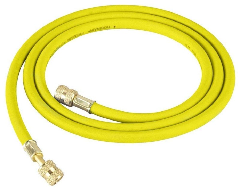 Robinair 31078 1/4" Premium Refrigerant Charging Hose - 72" Long, Yellow, Standard Fittings